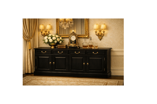 TASMANIA SOLID MAHOGANY BUFFET SIDEBOARD 4 DOORS AND 4 DRAWERS IN CHOCOLATE - MyChocolateWood