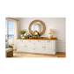 Tasmania Solid Mahogany 4 Door 4 Drawer Buffet / Sideboard in White and Caramel - Chocolate Wood