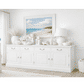 TASMANIA SOLID MAHOGANY 4 DOORS & 4 DRAWERS BUFFET IN WHITE - MyChocolateWood