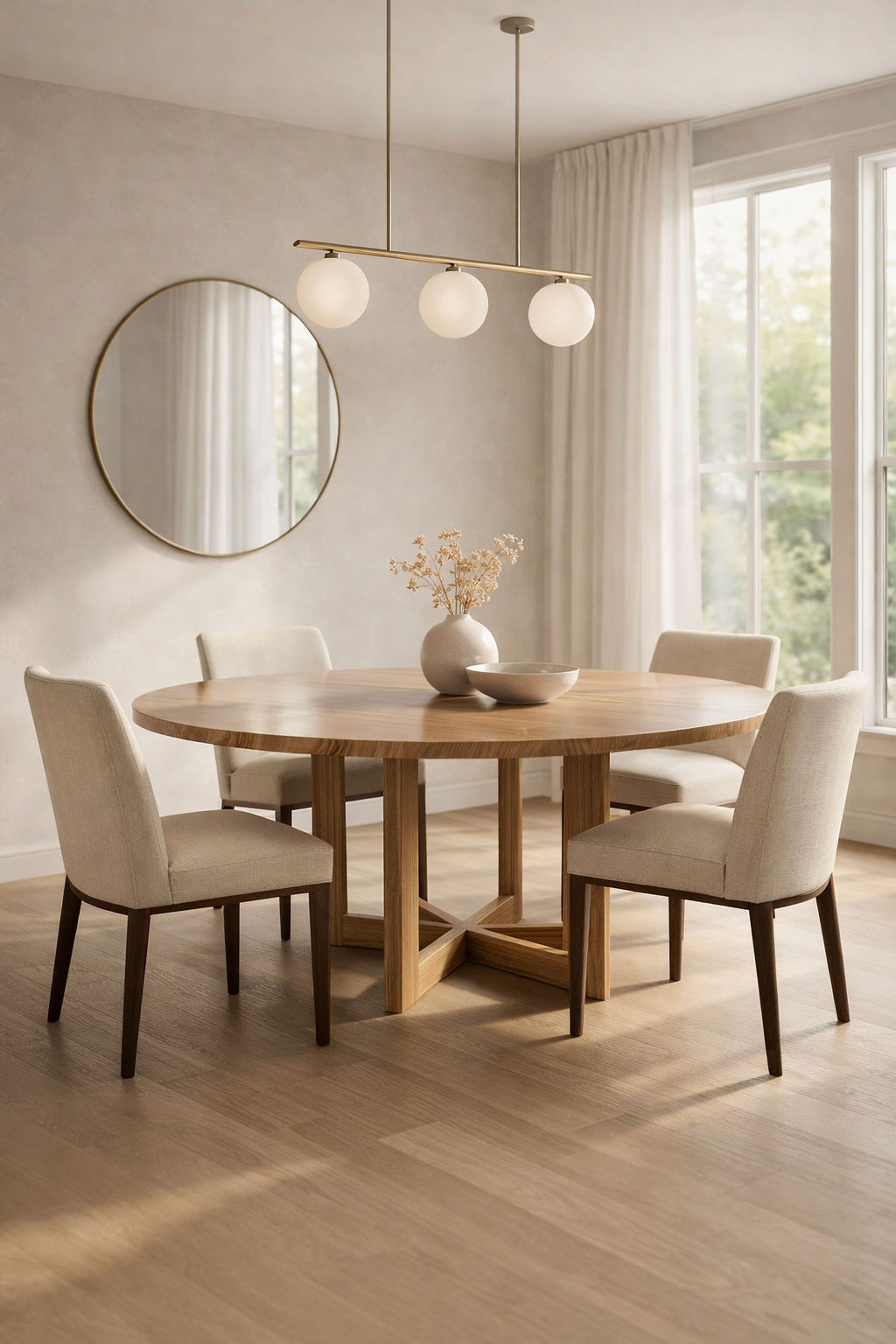 TORRENT ROUND DINING TABLE IN SOLID VICTORIAN ASH 180CM - CUSTOM MADE - MyChocolateWood