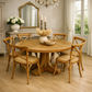 Valentina Reclaimed Elm Wood Round Dining Table 150cm in Natural - Chocolate Wood