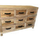 FAIRMONT 9-DRAWER SIDEBOARD BUFFET W/ IRON HANDLES IN RECYCLED ELM - MyChocolateWood