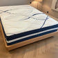 MALANYA SOLID VIC ASH QUEEN SIZE BED WITH CURVED EDGES & FLOATING LEGS + SLEEPRITE ORTHO POSTURE MATTRESS-QUEEN FLOOR STOCK CLEARANCE EOFY SALE