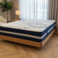 MALANYA SOLID VIC ASH QUEEN SIZE BED WITH CURVED EDGES & FLOATING LEGS + SLEEPRITE ORTHO POSTURE MATTRESS-QUEEN FLOOR STOCK CLEARANCE EOFY SALE