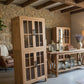 FAIRMONT RECYCLED ELM GLASS CABINET - NATURAL - MyChocolateWood