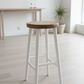 FITAN SOLID OAK STOOL NATURAL TOP/WHITE LEGS HEIGHT 65CM - MyChocolateWood