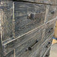 FAIRMONT RECYCLED ELM TALLBOY/ CHEST OF 10 DRAWERS IRON HANDLES INDUSTRIAL IN BLACKWASH - MyChocolateWood