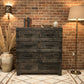 FAIRMONT RECYCLED ELM TALLBOY/ CHEST OF 10 DRAWERS IRON HANDLES INDUSTRIAL IN BLACKWASH - MyChocolateWood