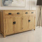 TARA SOLID RUSSIAN OAK BUFFET SIDEBOARD NATURAL 2 DRAWERS 4 DOORS - 2 SIZES - MyChocolateWood