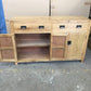 TARA SOLID RUSSIAN OAK BUFFET SIDEBOARD NATURAL 2 DRAWERS 4 DOORS - 2 SIZES - MyChocolateWood