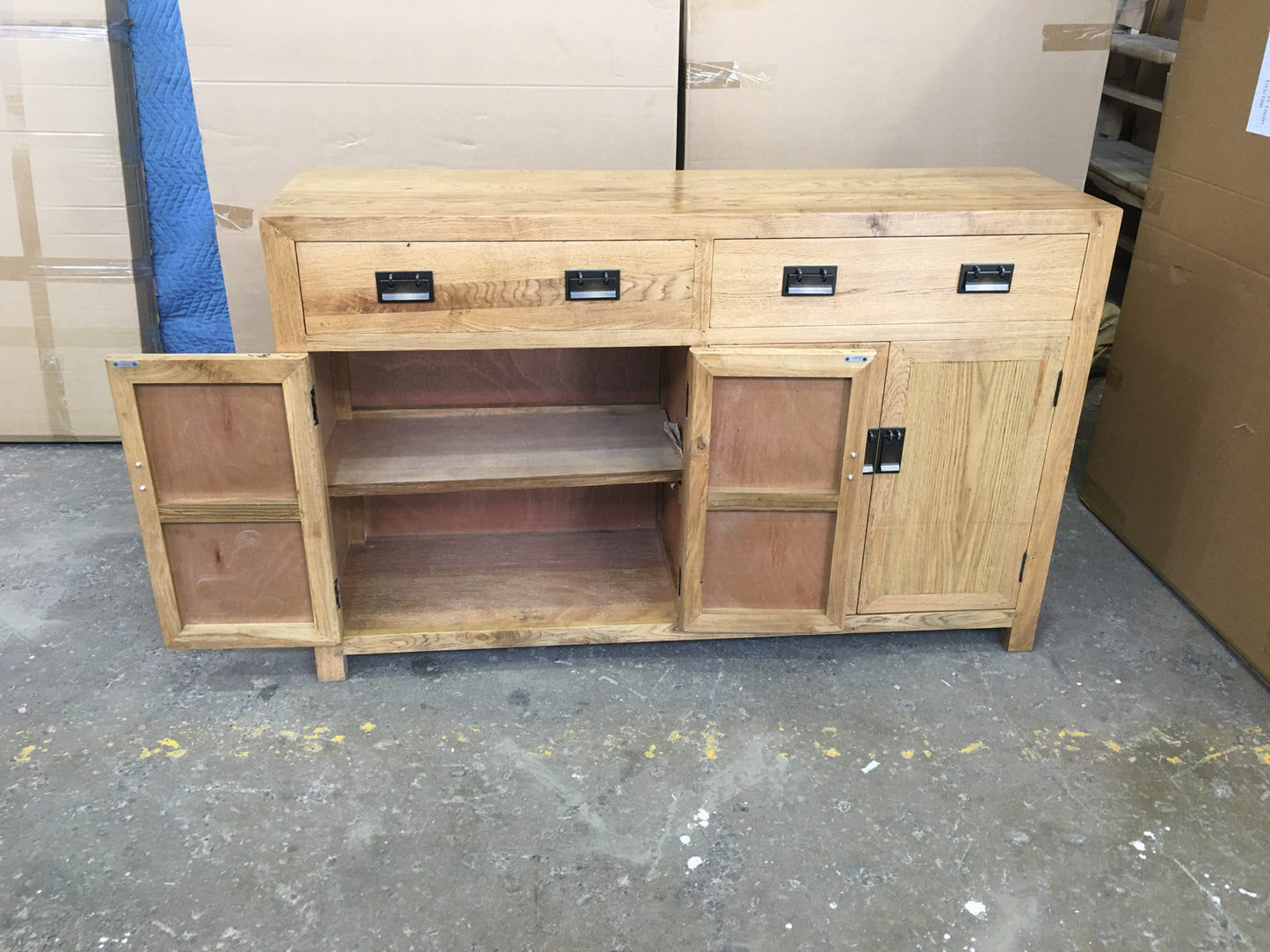 TARA SOLID RUSSIAN OAK BUFFET SIDEBOARD NATURAL 2 DRAWERS 4 DOORS - 2 SIZES - MyChocolateWood