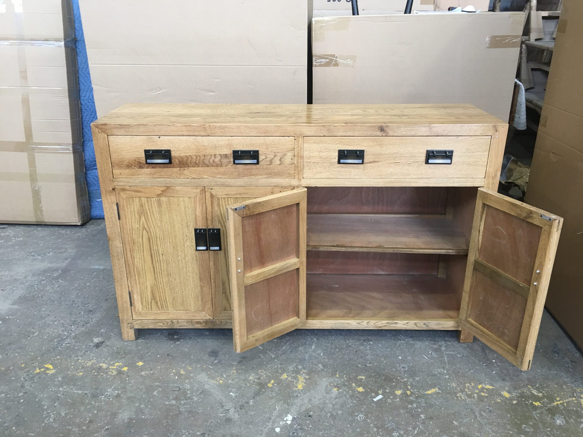 TARA SOLID RUSSIAN OAK BUFFET SIDEBOARD NATURAL 2 DRAWERS 4 DOORS - 2 SIZES - MyChocolateWood