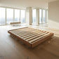 MALANYA SOLID VIC ASH QUEEN BED WITH CURVED EDGES & FLOATING LEGS - MADE TO ORDER - MyChocolateWood