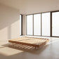 MALANYA SOLID VIC ASH QUEEN BED WITH CURVED EDGES & FLOATING LEGS - MADE TO ORDER - MyChocolateWood