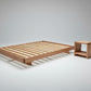 MALANYA SOLID VIC ASH QUEEN BED WITH CURVED EDGES & FLOATING LEGS - MADE TO ORDER - MyChocolateWood