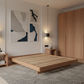 MALANYA SOLID VIC ASH BED WITH CURVED EDGES & FLOATING LEGS - MADE TO ORDER - MyChocolateWood