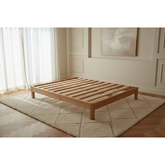 Ferguson Flush Vic Ash King Single Bachelor Bed by MyChocolateWood with clear lacquer finish, showcasing sleek wood design and craftsmanship.