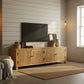 MAGNOLIOUS RUSTIC 4 DOORS TV/ENTERTAINMENT UNIT IN SOLID OAK - MyChocolateWood
