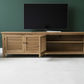 PALM BEACH LOUVRE STYLE TV/ENTERTAINMENT UNIT - 4 DOORS - SOLID OAK NATURAL - MyChocolateWood