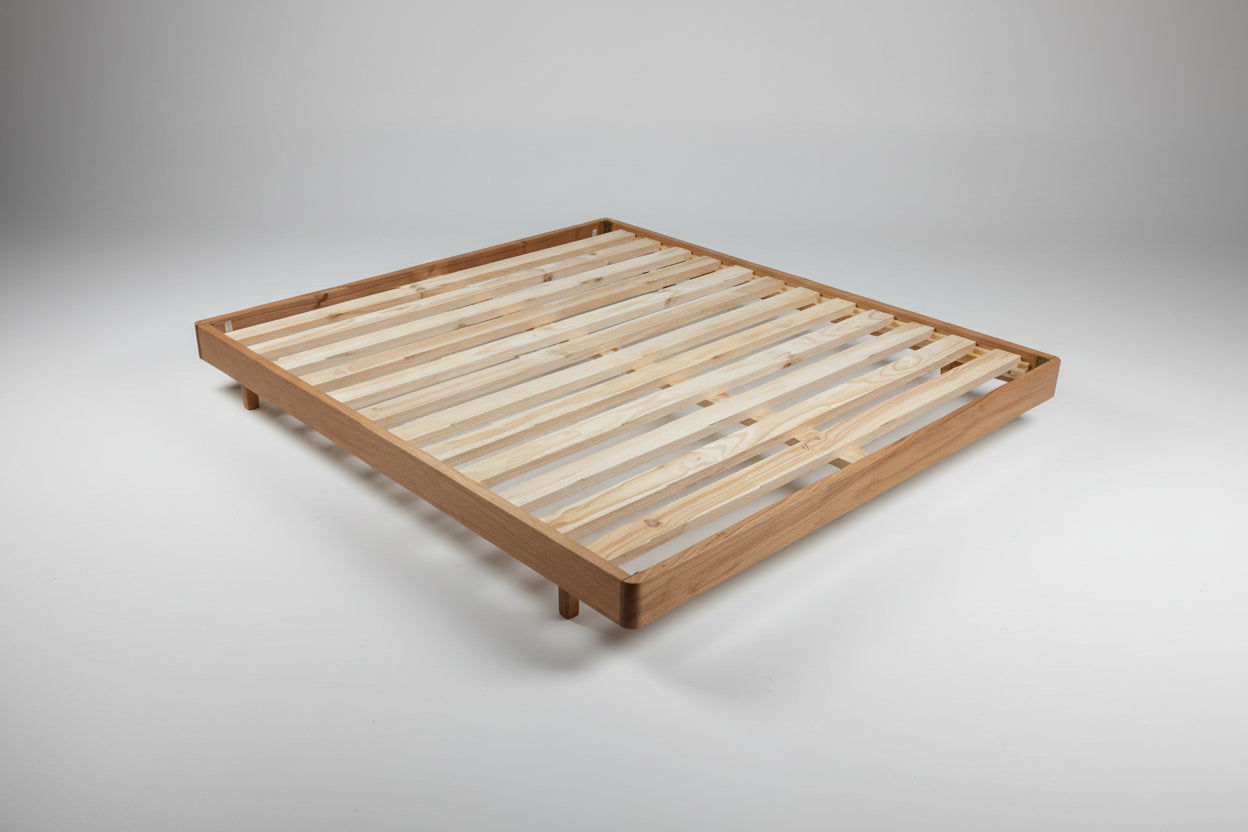 MALANYA SOLID VIC ASH BED WITH CURVED EDGES & FLOATING LEGS WITH DANISH OIL - MADE TO ORDER (Copy)