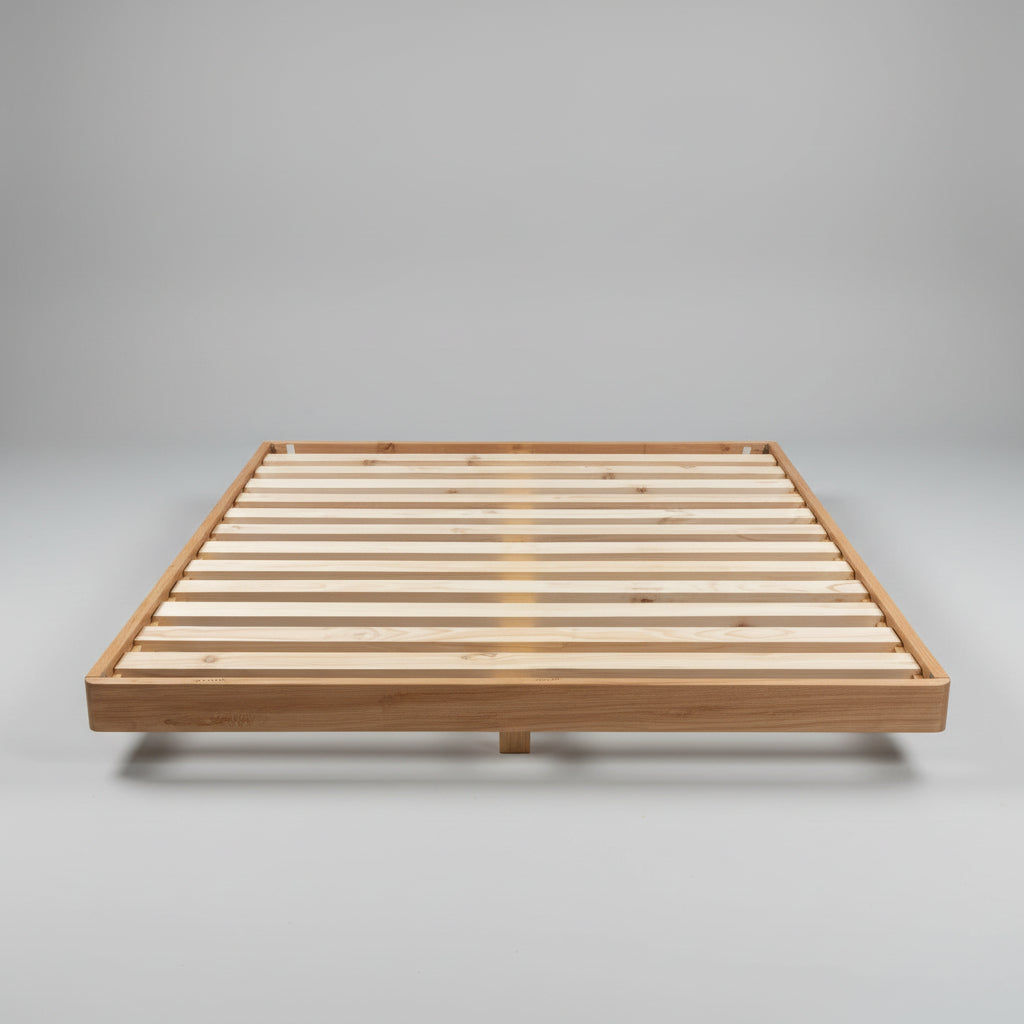 MALANYA SOLID VIC ASH BED WITH CURVED EDGES & FLOATING LEGS WITH DANISH OIL - MADE TO ORDER (Copy)