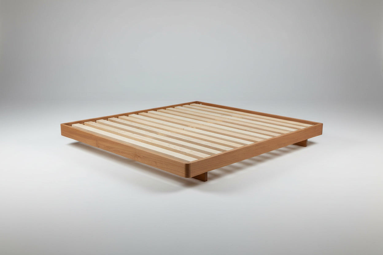 MALANYA SOLID VIC ASH BED WITH CURVED EDGES & FLOATING LEGS WITH DANISH OIL - MADE TO ORDER (Copy)