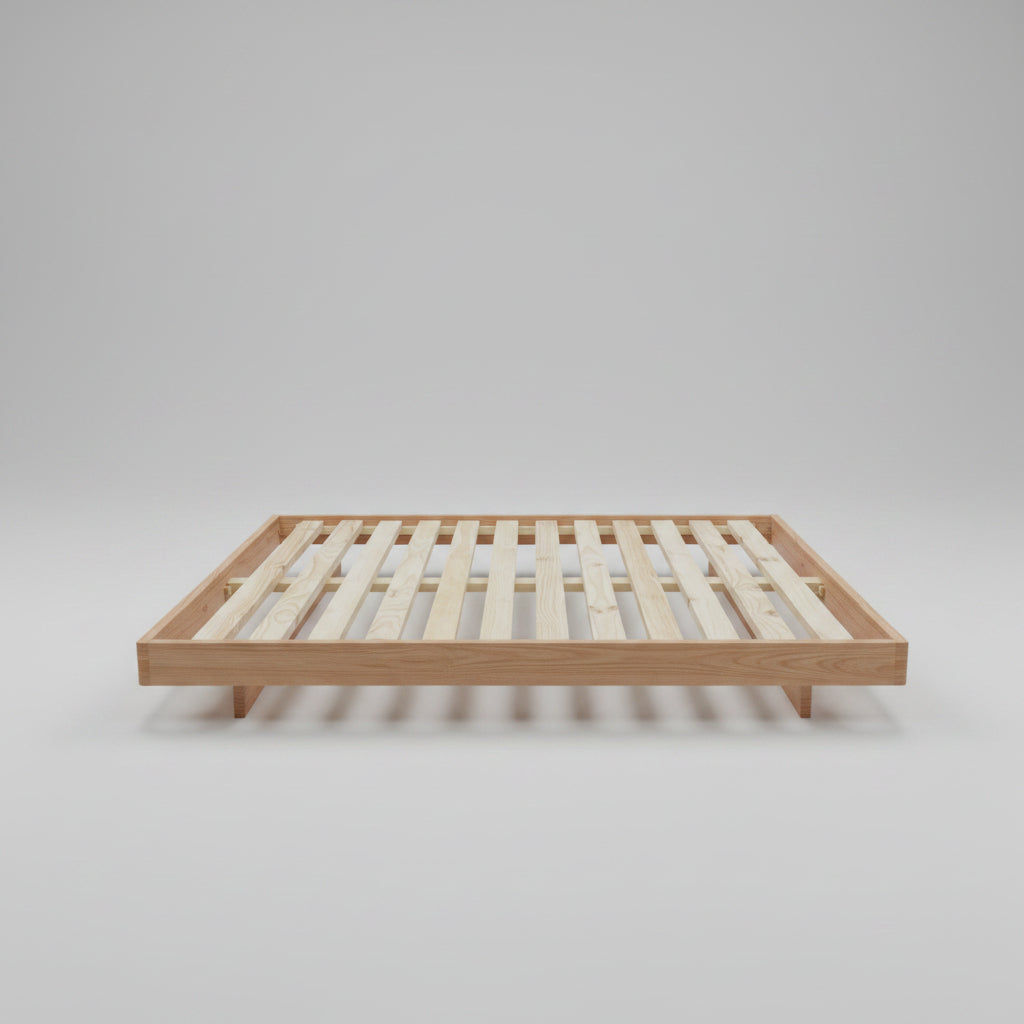 MALANYA SOLID VIC ASH BED WITH CURVED EDGES & FLOATING LEGS WITH DANISH OIL - MADE TO ORDER (Copy)