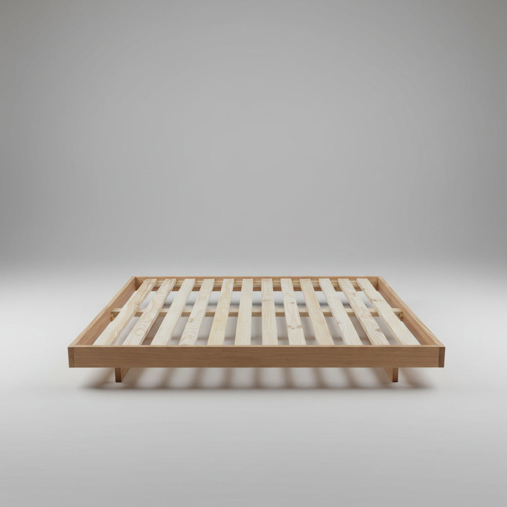 MALANYA SOLID VIC ASH BED WITH CURVED EDGES & FLOATING LEGS WITH DANISH OIL - MADE TO ORDER (Copy)