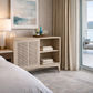 BAHAMAS CABINET SIDEBOARD SLIDING RATTAN DOORS/ SOLID OAK NATURAL COLOUR 120CM - MyChocolateWood