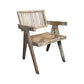 MORO RECLAIMED ELM CARVER DINING CHAIR PARQUETRY PATTERN ON SEAT - MyChocolateWood