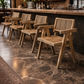 MORO RECLAIMED ELM CARVER DINING CHAIR PARQUETRY PATTERN ON SEAT - MyChocolateWood