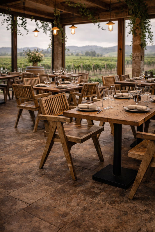 MORO RECLAIMED ELM CARVER DINING CHAIR PARQUETRY PATTERN ON SEAT - MyChocolateWood
