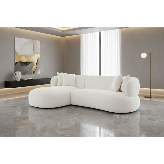 BEECHAM MODULAR 3-SEATER CORNER SOFA WITH LHF CHAISE - NATURAL CHENILLE - MyChocolateWood