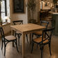TARA SOLID OAK SQUARE DINING TABLE (90 X 90) NATURAL + 4 MELROSE SOLID OAK CROSSBACK CHAIRS BLACK - MyChocolateWood