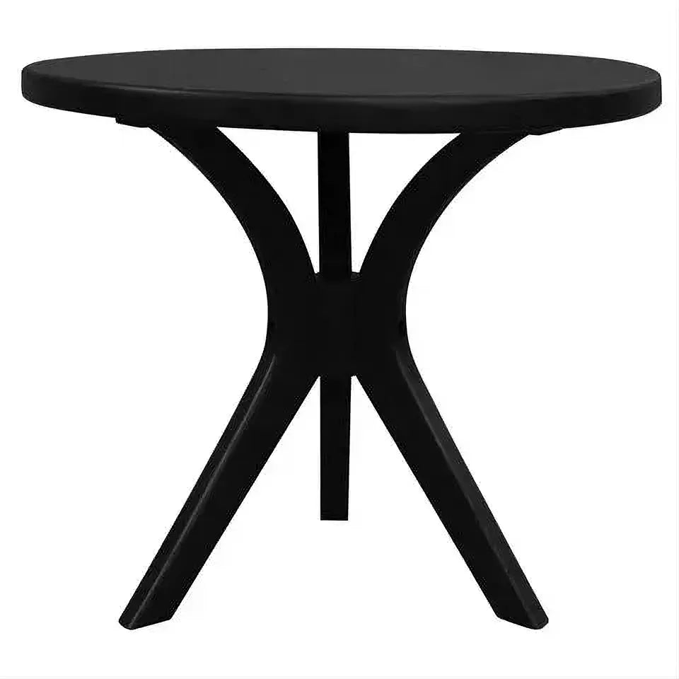 Gatsby Solid Mindi Timber Round Side Table / Lamp Table Set in Black - Chocolate Wood