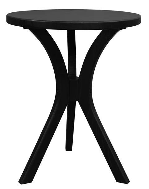 GATSBY WHITE CEDAR ROUND SIDE TABLE/LAMP TABLE SET BLACK - MyChocolateWood