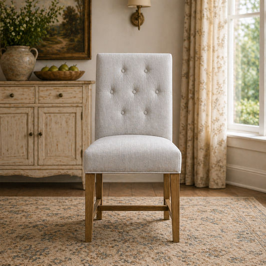 MULAN FABRIC DINING CHAIR IN FLAXEEN