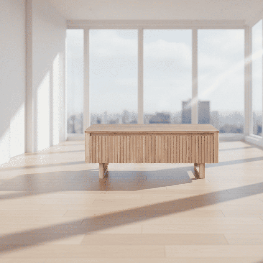 MISTRAL ASH TIMBER COFFEE TABLE NATURAL 120CM - MyChocolateWood