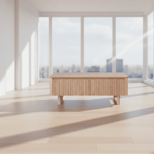 MISTRAL ASH TIMBER COFFEE TABLE NATURAL 120CM - MyChocolateWood