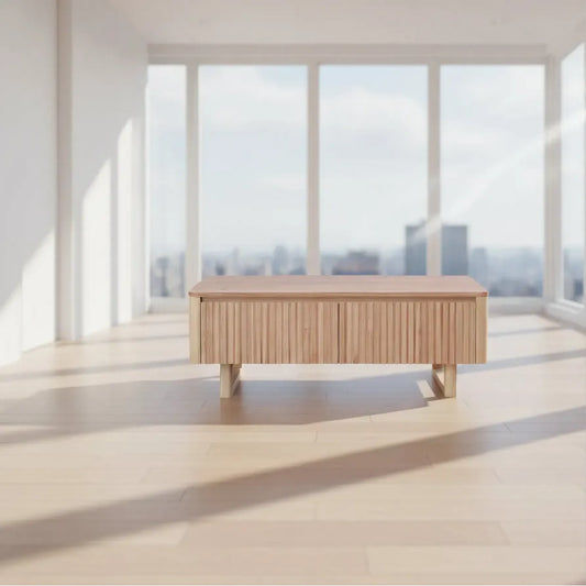 MISTRAL ASH TIMBER COFFEE TABLE NATURAL 120CM - MyChocolateWood