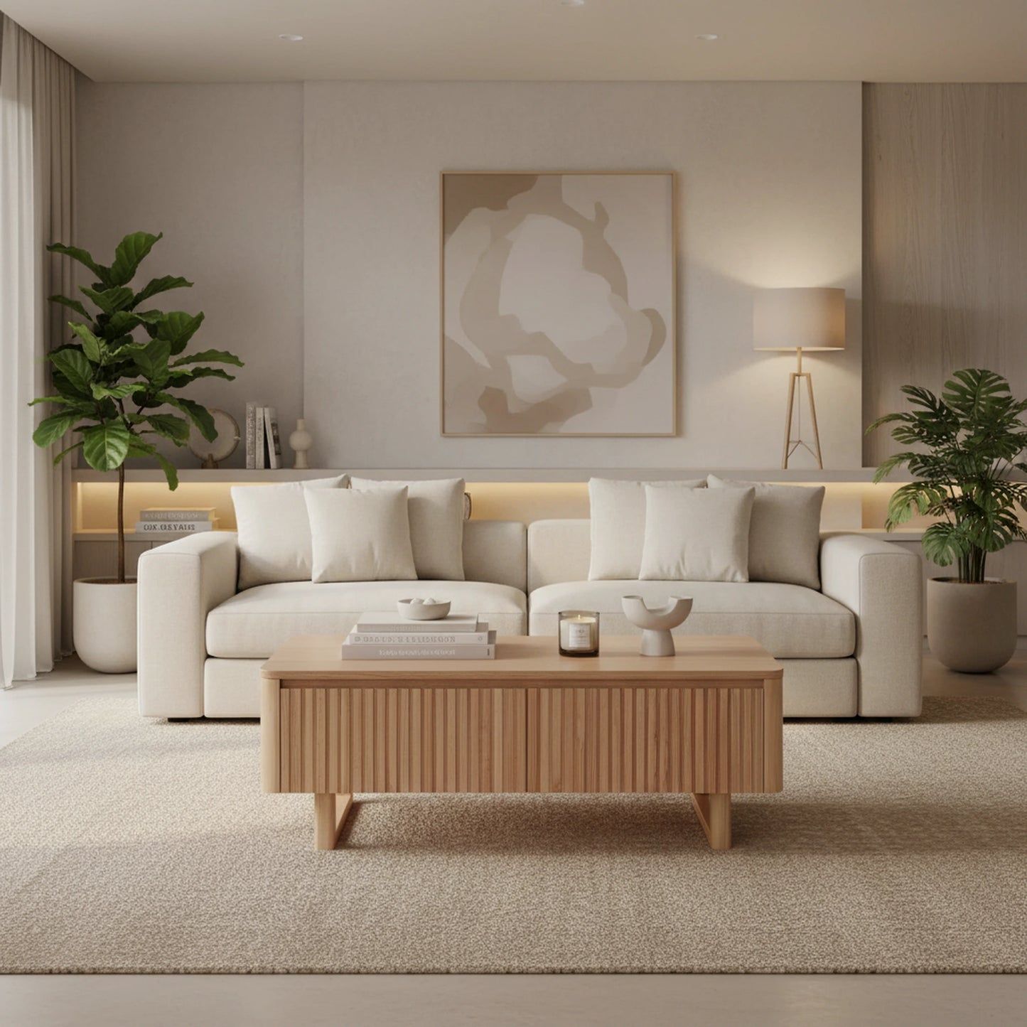 Mistral Ash Timber Coffee Table in Natural 120cm