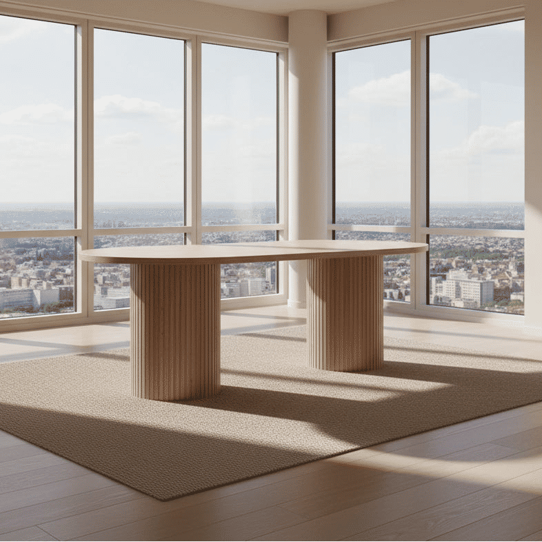 MISTRAL ASH TIMBER OVAL DINING TABLE NATURAL 240CM - MyChocolateWood