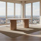 Mistral Ash Timber Oval Dining Table 240cm in Natural - Chocolate Wood