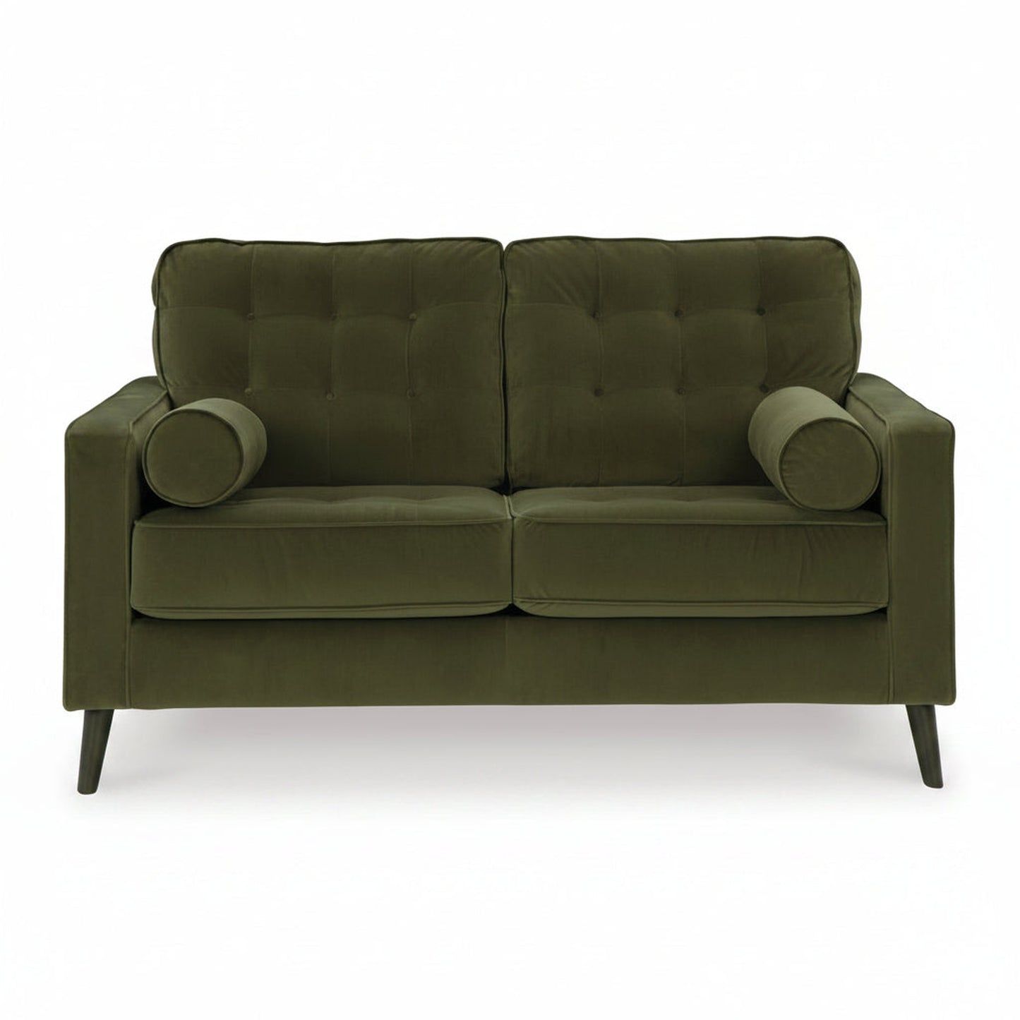 Flavia Fabric 2 seater Sofa Chaise/Loveseat  - Green Velvet