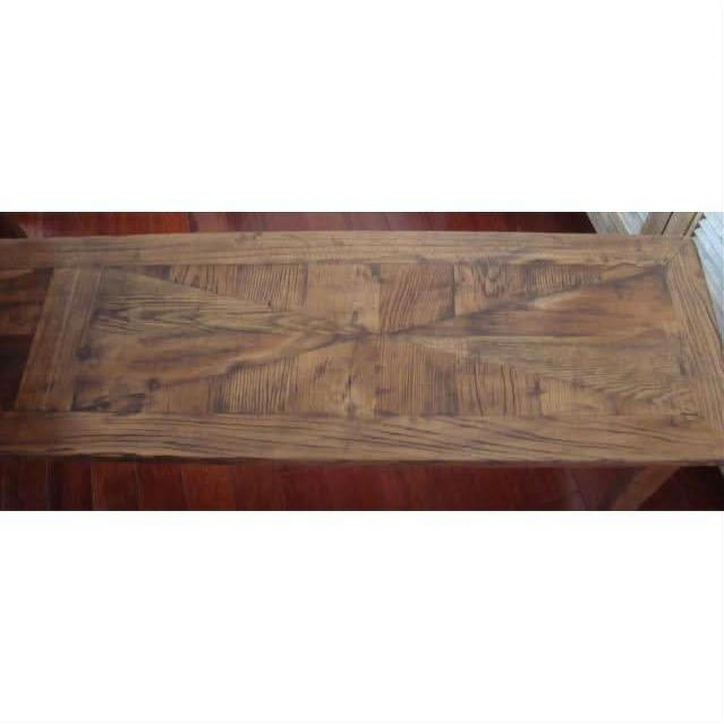 LENNON RUSTIC PROVINCIAL RECYCLED ELM BENCH PARQUETRY TOP - 3 SIZES