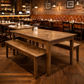 LENNON RUSTIC PROVINCIAL RECYCLED ELM PARQUETRY 3 PIECE BENCH DINING SET - 3 SIZES - MyChocolateWood