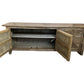LENNON RUSTIC PROVINCIAL RECYCLED ELM TV UNIT PARQUETRY PATTERN 3 DOORS - MyChocolateWood