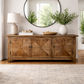 LENNON RUSTIC PROVINCIAL RECYCLED ELM TV UNIT PARQUETRY PATTERN 3 DOORS - MyChocolateWood