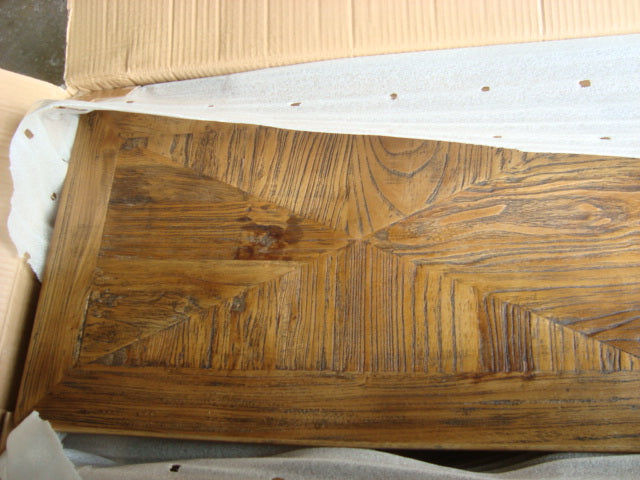 LENNON  RUSTIC PROVINCIAL RECYCLED ELM PARQUETRY TOP  TV UNIT 140CM - MyChocolateWood