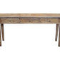 LENNON RUSTIC PROVINCIAL RECYCLED ELM PARQUETRY HALL TABLE/CONSOLE 3 DRAWERS NATURAL - MyChocolateWood